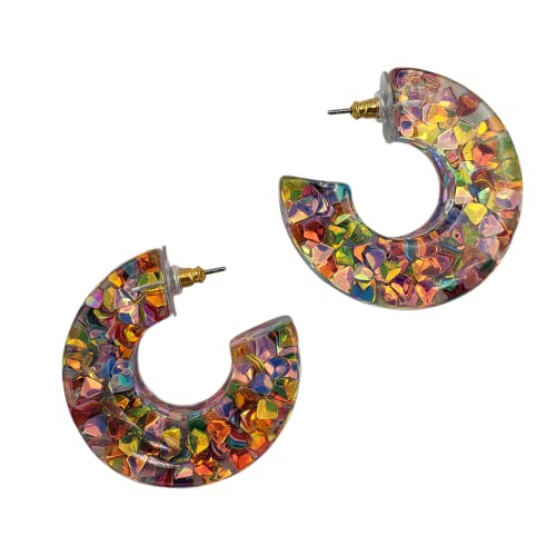 Buy Geometric Resin Hoop Earrings Big Multicolor Acrylic Hoop Earrings  Large 2.25 IN Waterproof Hoops Handmade White Gray Lucite Earrings Online  in India - Etsy